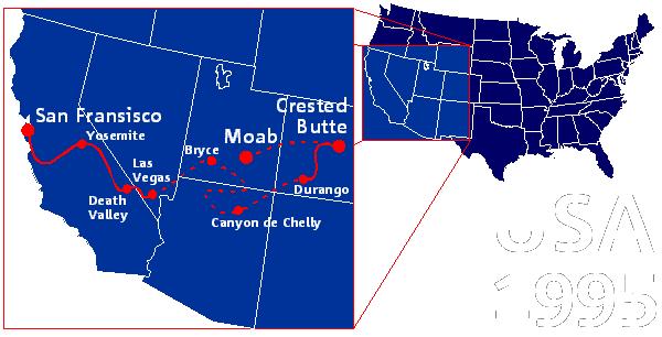Clickable map of the western USA