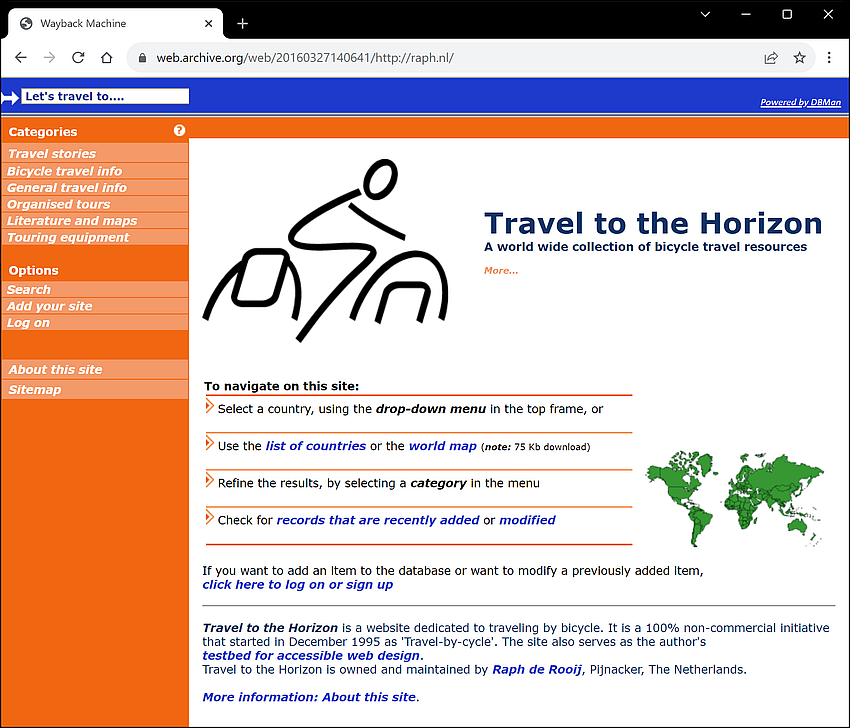 Screenshot of the website